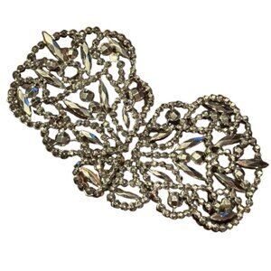 Antique France Victorian ornate Steel Cut 1800s  Haute Couture Belt Buckle set